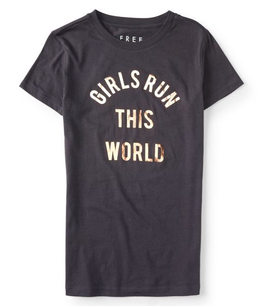 ФУТБОЛКА AEROPOSTALE Girls Run This World - L 1614 фото