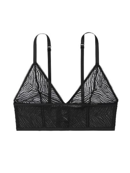 Бюстгальтер Victoria's Secret кружевной черный Zebra Lace 101027 фото